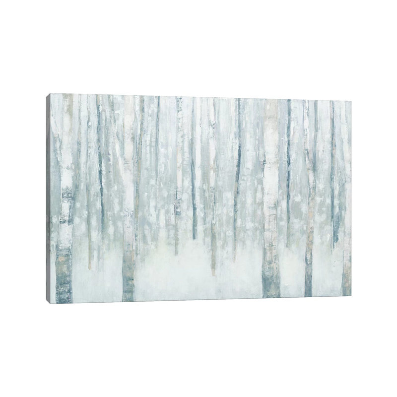 Birches In Winter II by Julia Purinton - Print on Canvas, 20.32 cm H x 30.48 cm W, Wrapped Canvas