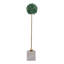 Élégante statue orbe en métal avec base en pierre pour la décoration intérieure - objet de sculpture moderne pour le bureau ou le salon - vert et or-674400364