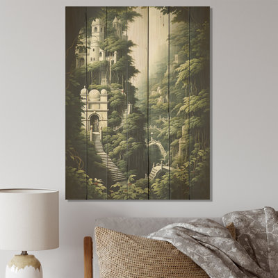«Hidden Forest Castle Unveilé I - Forêt sur bois»