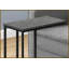 Table basse en stratifié gris peu encombrante, table d'appoint en métal noir en forme de C pour le salon et amp; Chambre à coucher