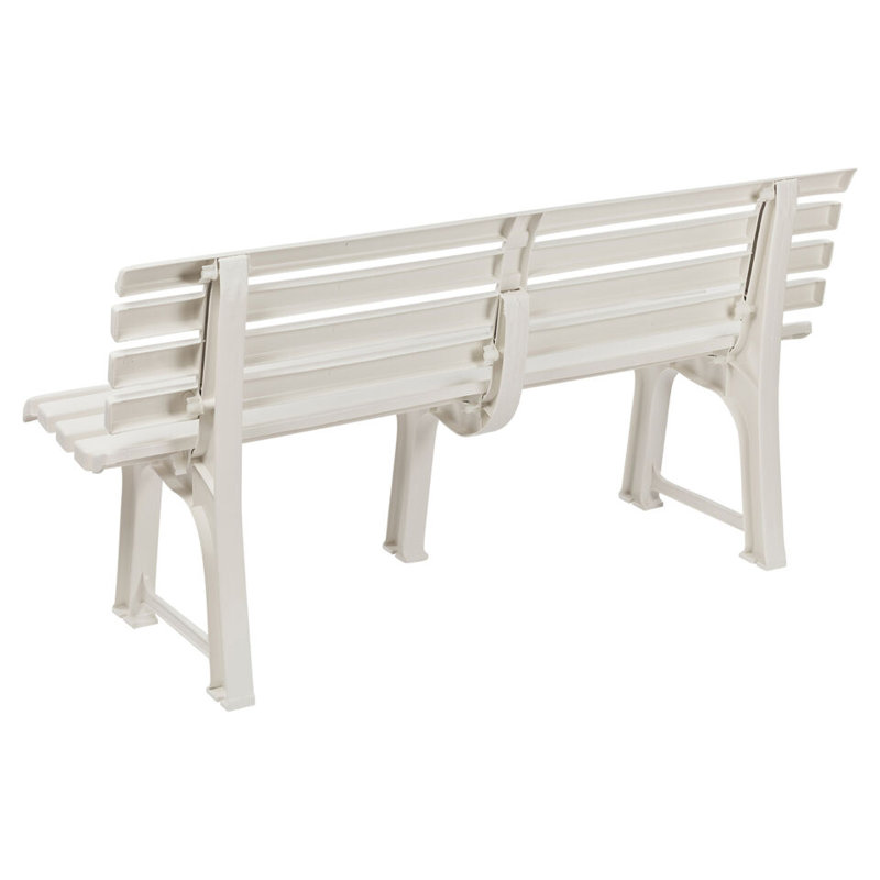 Plastic Garden Bench, White