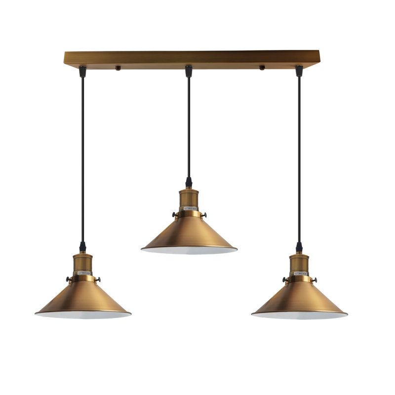 Gantz 3 - Light Yellow Brass Kitchen Island Pendant, Yes