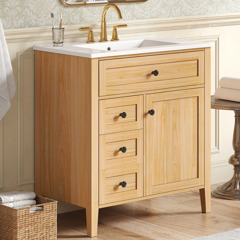 Meuble-lavabo de salle de bain 30 "avec lavabo en céramique Exquis