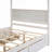 Storage-Focused Modern Canopy Platform Bed, Full Size with Four Built-In Drawers, Solid Wood Frame, Clean White