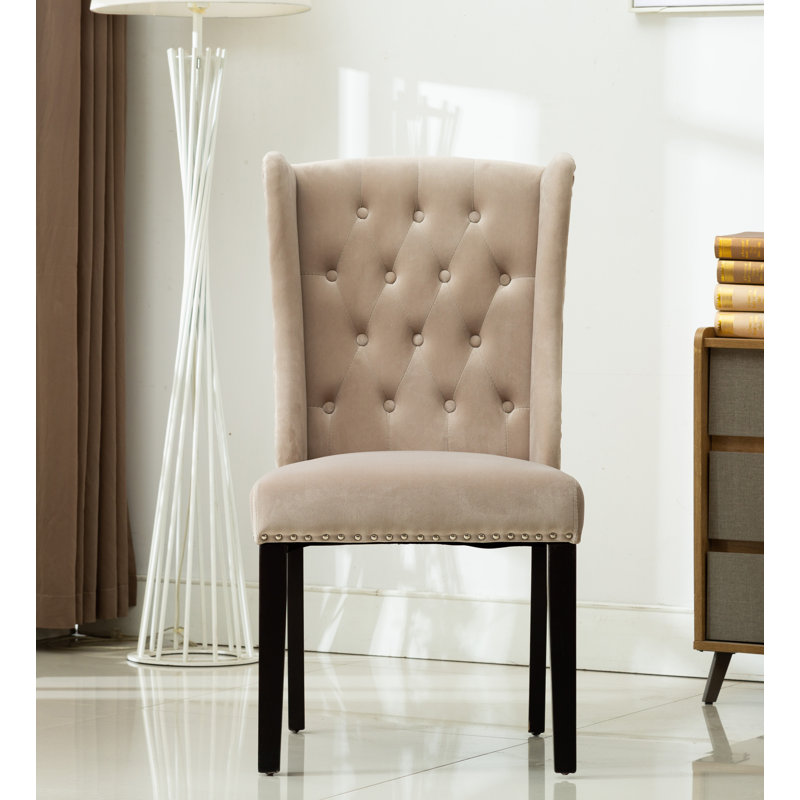Chaise d'appoint l 21 po Aliana, Microfibre/microsuède beige
