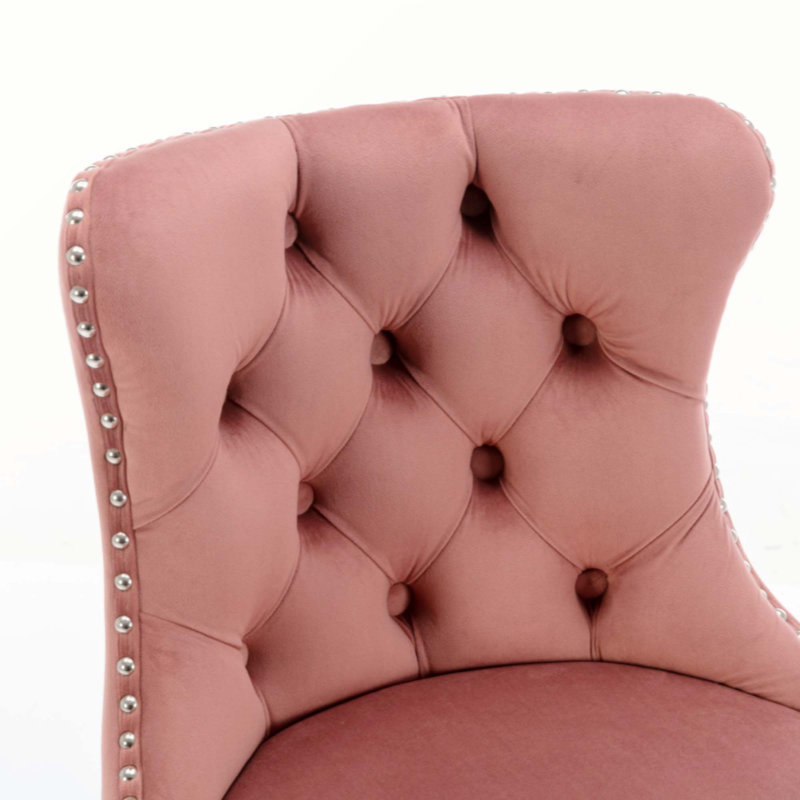 Tabouret de bar rotatif Jillayne, Argent, Rose