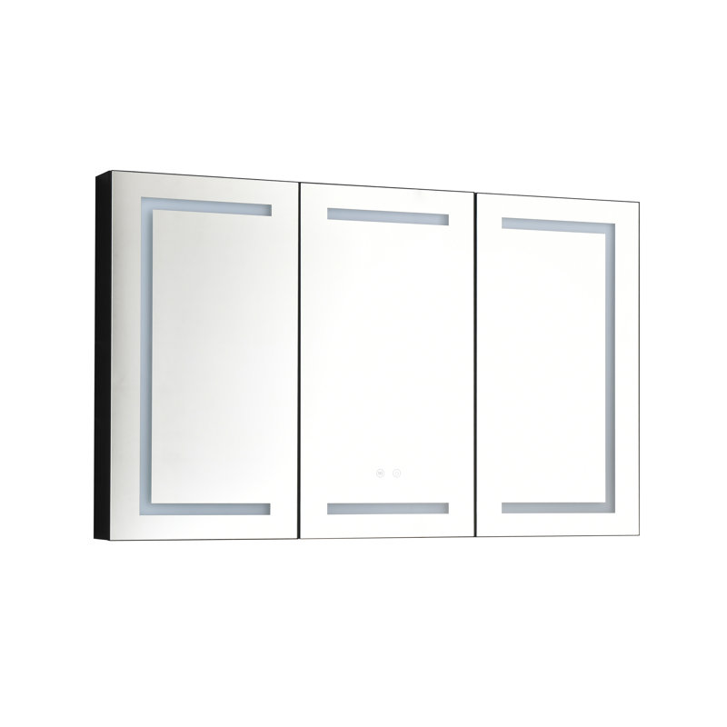 Armoire à pharmacie avec miroir DEL, gradateur, désembueur, horloge, affichage de la température