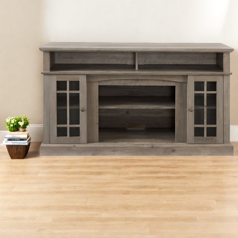 Meuble télé et meuble télé avec rangement, MDF 58,25 po, maison de campagne moderne