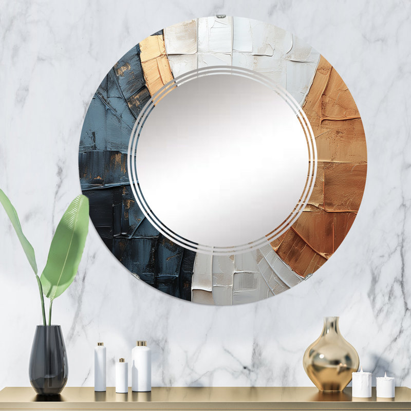 Herradura - Miroir mural moderne rond, 32 po x 32 po