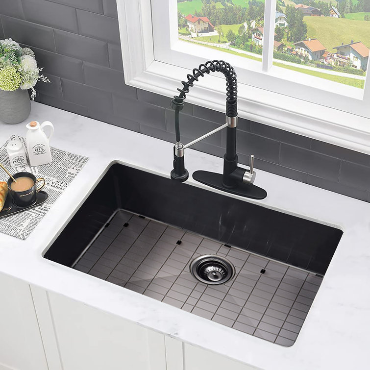 All-In-One Stainless Steel Kitchen Sink Set with Fixtures and Accessories