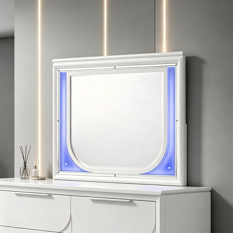 47"White LED‑Lit Dresser Mirror