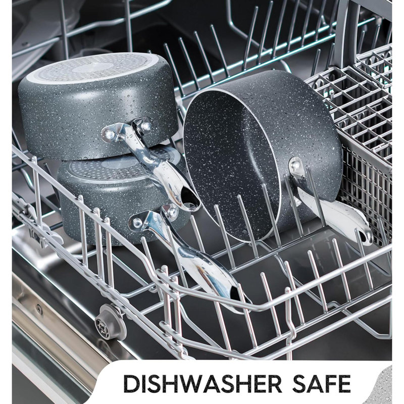 Ensemble de 3 casseroles antiadhésives de 1,5 pte, 2 pte et 3 pte avec revêtement non toxique, toutes les plaques de cuisson compatibles