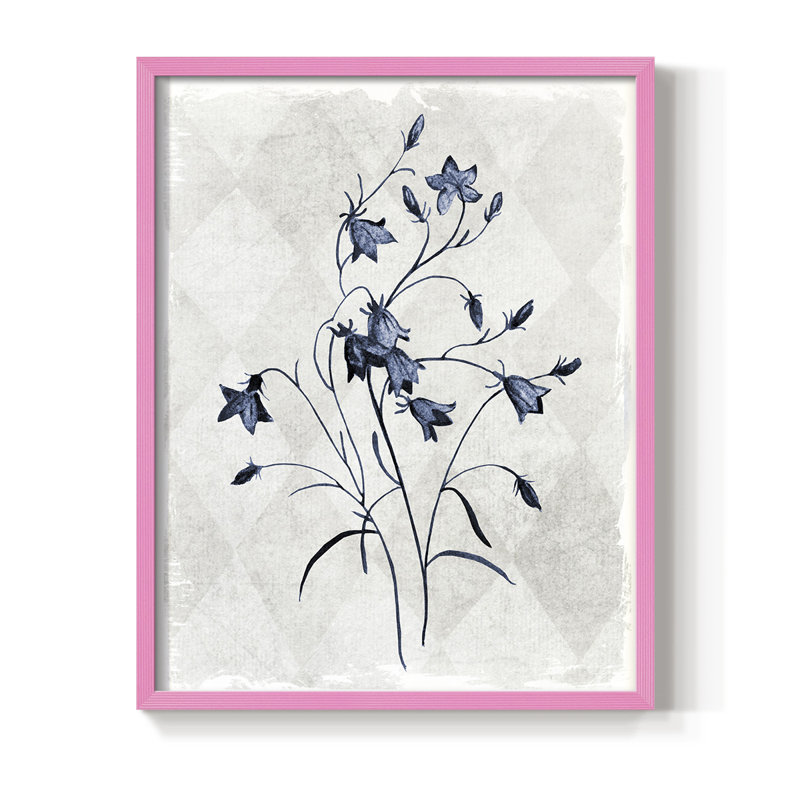 Harlequin Botanical II, reproduction encadrée - bois massif, Rose, H 15 po x l 12 po