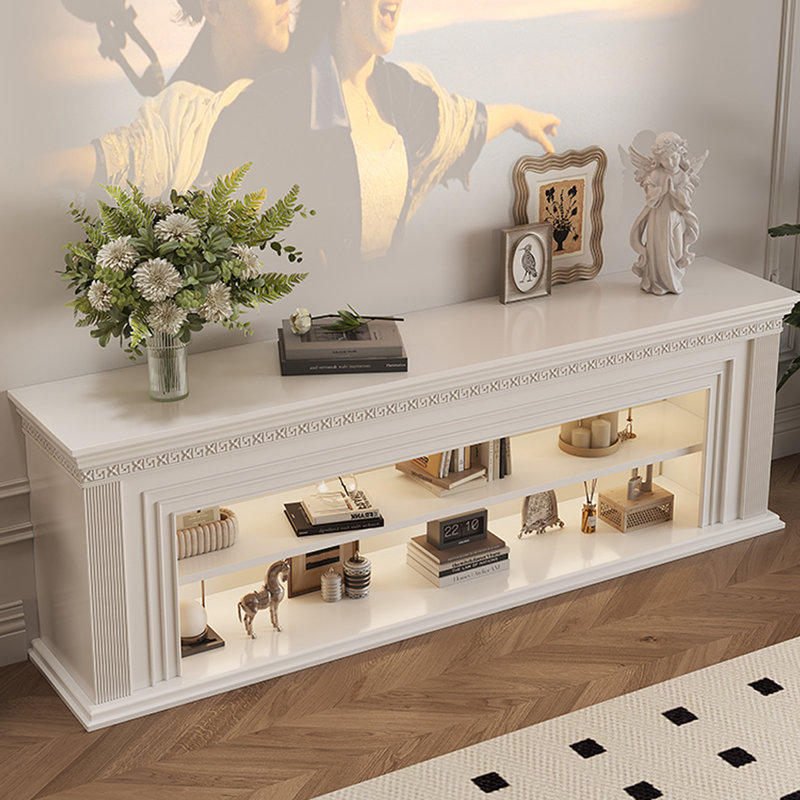 Armoire décorative de cheminée française de style français, H 29,53 po x l 66,93 po x P 13,78 po