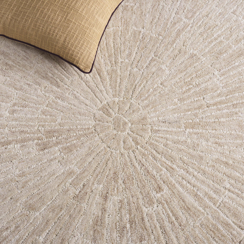 Tapis brun / beige en laine / coton touffeté à la main Marquee 507, Tapis de couloir 2 pi 3 po x 8 pi