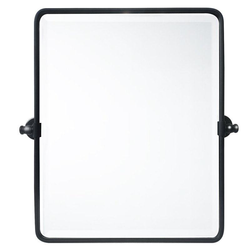 Miroir mural de salle de bain Woodvale, Noir mat, 24 po x 20 po