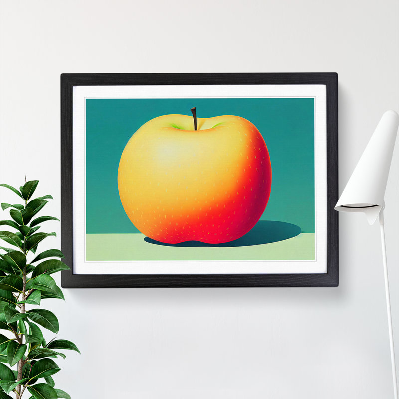 Single Apple Fruit Vol.2 - Print, Black Framed, 34cm H x 46cm W x 2cm D