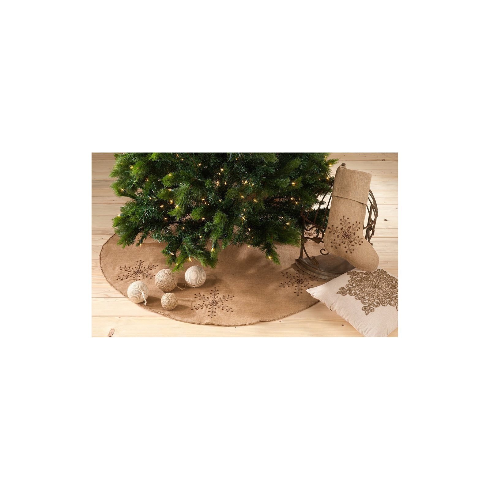 Burlap Tree Skirt, 72" W