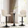 Swivel Upholstered Adjustable Height Bar Counter Stool with Metal Frame (Set of 4)