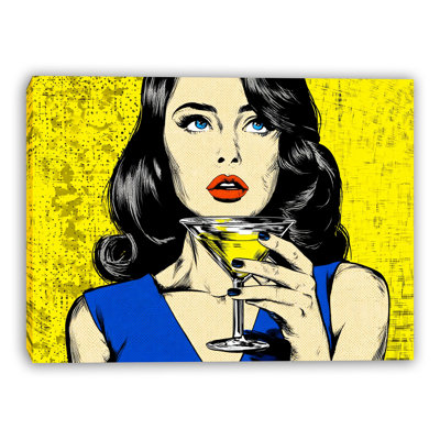 «Martini Gaze Pop Art Portrait», art mural sur toile tendue