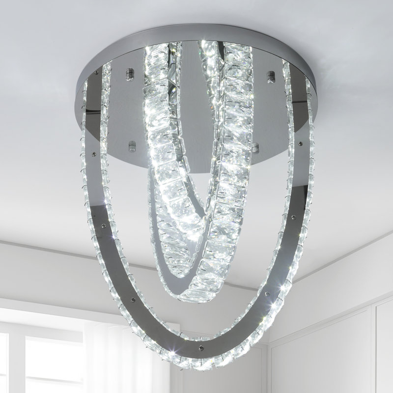 3-Light Crystal LED Chandelier, 40cm