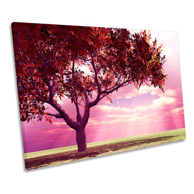 Autumn Tree Landscapes Scene - Wrapped Canvas Print