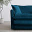Canapé modulaire avec 3 repose-pieds et 2 coussins en chenille bleue