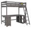 Lit mezzanine avec bureau en U, tiroirs et tablettes de rangement-328893907-328893908