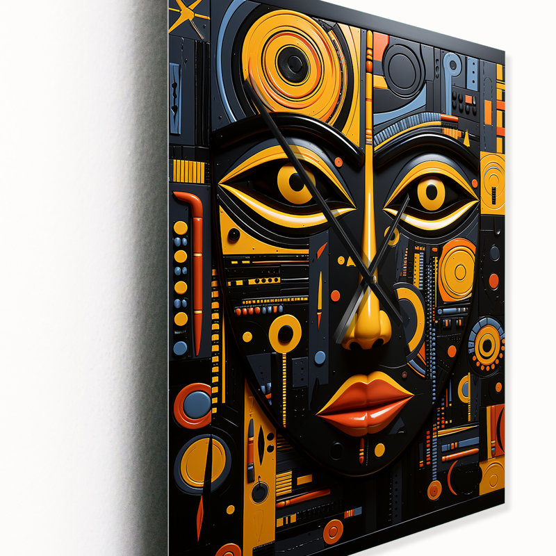 Interiano - Horloge murale moderne africaine, H 40 po x l 30 po x P 1 po