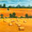 Hay Bale Fields Blue Canvas | Landscape Tree Home Decor