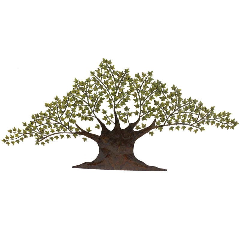Tree of Harmony Large Olive Green and Bronze Metal Wall Sculpture