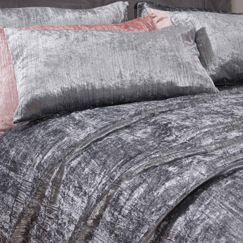 Solid Colour Duvet Cover Set with Pillowcases, Single Duvet Cover + 1 Standard Pillowcase, Silver