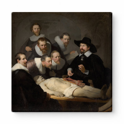 The Anatomy Lesson of Dr. Nicolaes Tulp (1632) — Square Canvas Wall Art