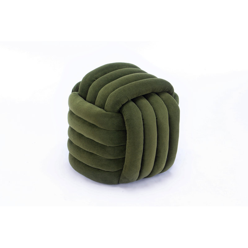 Chenille Fabric Modern Knot Design Ottoman Makeup Stool Footstool, Comfortable And Stylish Seat For Living Room, Bedroom