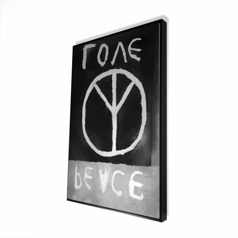 «Peace Love», toile monochrome - Typo & Symbols Home Decor