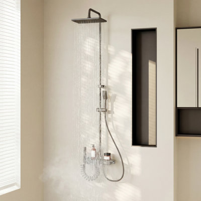 4-In-1 Shower System With Rainfall, Hand Shower, Tub Spout, And Spray Gun For Spa Bathroom Upgrade
