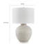Lampe de table Alp, abat-jour blanc antique, base de pot texturée gris chaud, 28 po