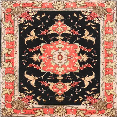 Tapis orange/noir traditionnel Linets