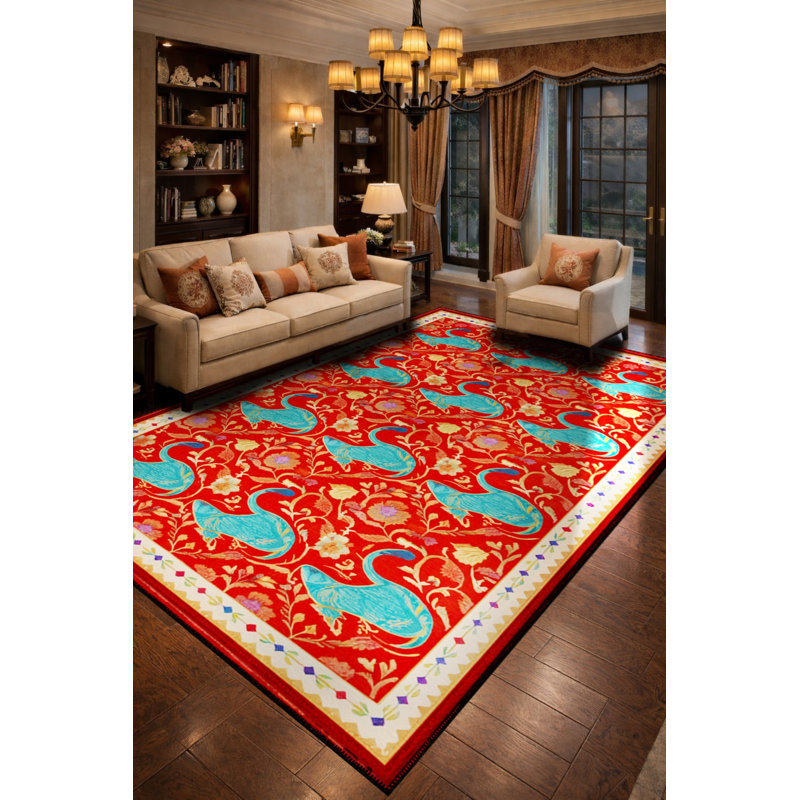 Tapis tissé à motif nautique Mosso, 3'11" x 5'11"