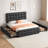 Bed Frame With Headboard And 4 Storage Drawers, Platform Bed Frame Square Stitched Button Tufted-1669489728-1669489743