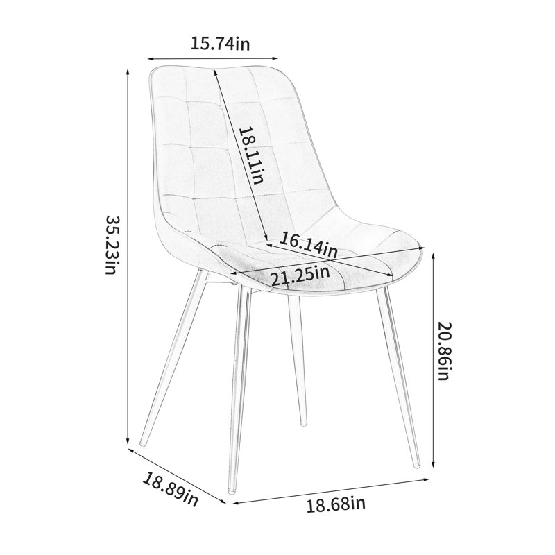Chaise moderne en blanc crème avec assise en grille et dossier en métal à dossier confortable de 34,75 po Sièges hauts