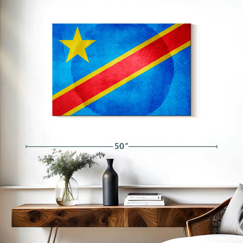Borges Washed Congo Flag, 24" H x 36" W