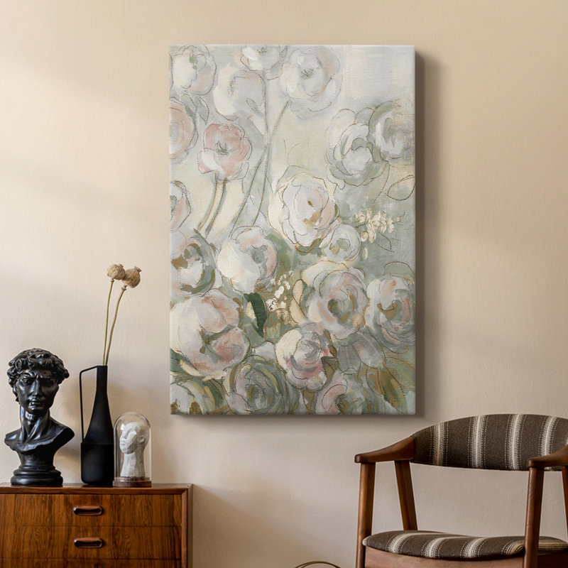 Roses grimpantes au clair de lune II - galerie Cavas sur mesure, H 18 po x l 12 po