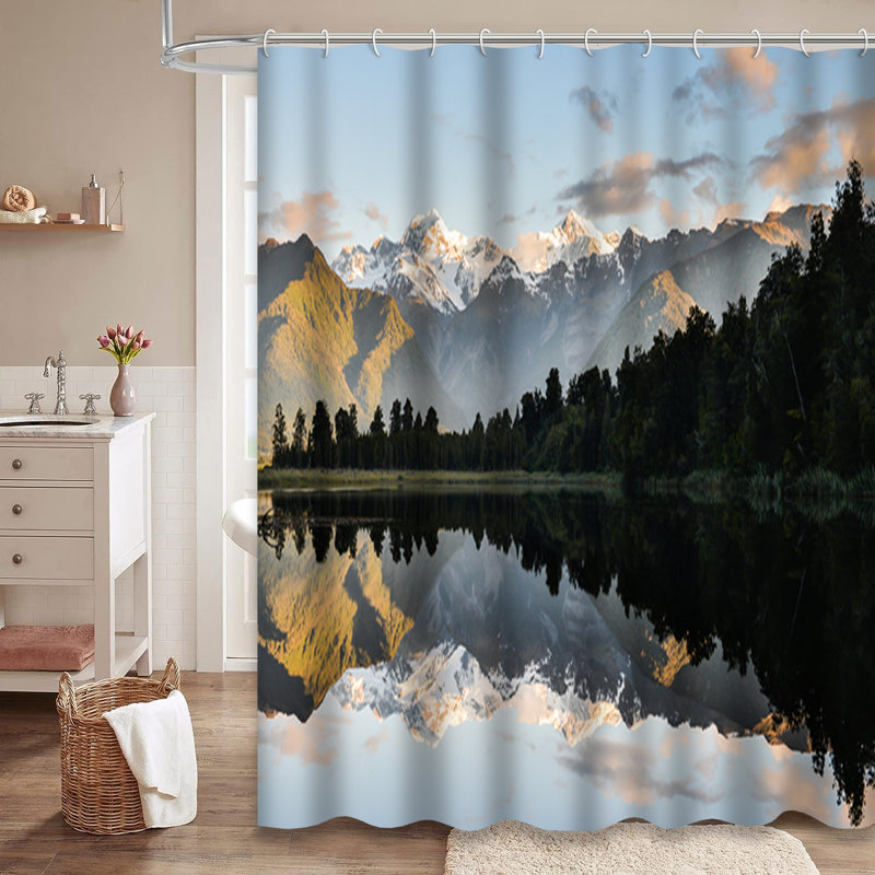 Rideau de douche avec 12 crochets Water Lake, L 72 po x l 84 po