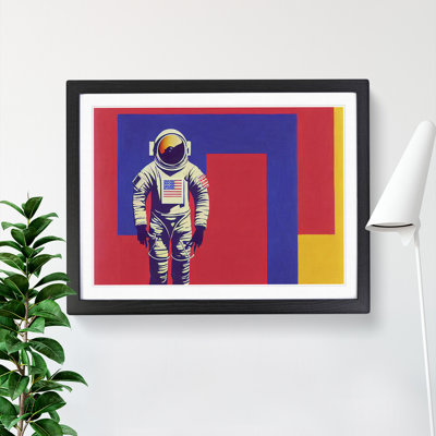 Astronaut Block Colour - Framed Print