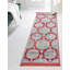 Tapis oriental en polypropylène tissé à la machine en rouge / gris / bleu-635400886