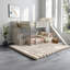 Lits peu encombrants avec rangement, lit superposé au dessus d'un lit double, maison moderne