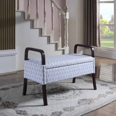 Polyester Blend Upholstered Bench with Flip Top