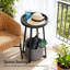 Table de bout ronde à 2 niveaux avec panier de rangement, table d'appoint compacte pour petits espaces, salon, chambre à coucher ou dortoir