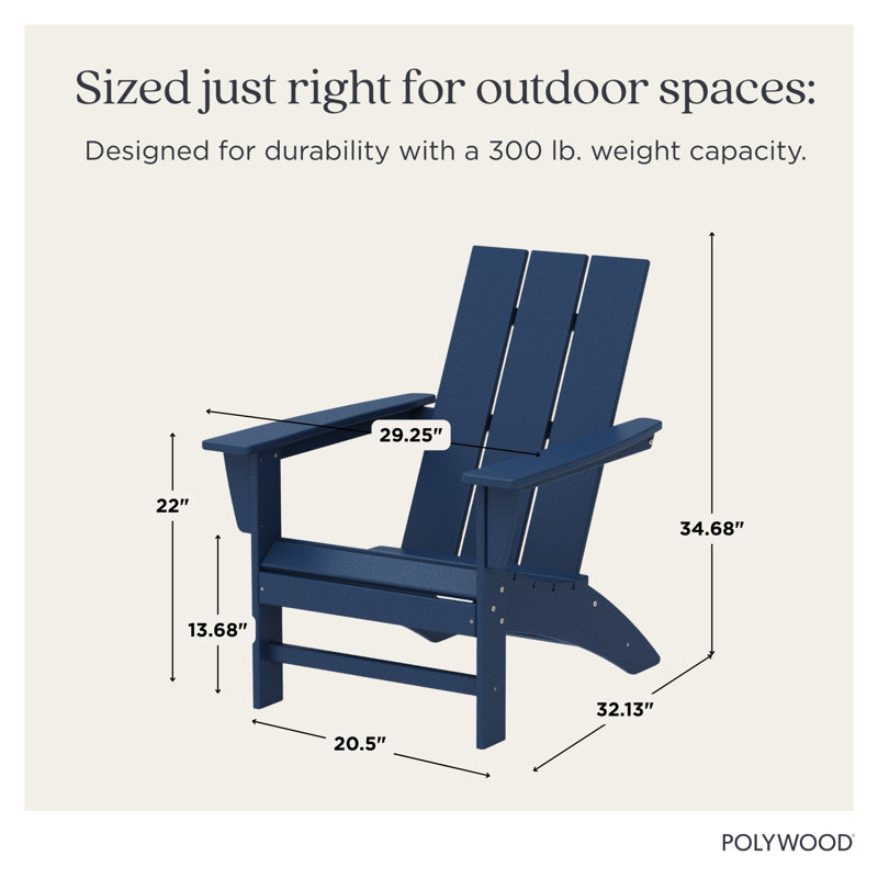 POLYWOOD Modern Adirondack Chair, Navy